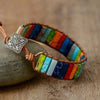 Bohemian Multicolor Emperor Stone Bracelet For Women 7 Chakra Stones Leather Rope Woven Bangle Man Wrist Jewelry - Image 1