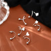 2pcs Stainless Steel Spiral Twisted Stud Earrings, Lip Piercing Heart Star Cartilage Tragus Helix Ear Piercing Jewelry Gifts - Image 4