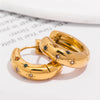 Classic Inlaid Zircon Hoop Earrings for Women, Stainless Steel Plated with Gold, Earrings - Image 8