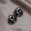 Korea jewelry gold plated black baking paint stereo zircon water drop earrings elegant women's daily accessories - Image 8