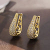 Gold Color/Silver Color Hoop Earrings Female Bright Zirconia Accessories Delicat Hollow-out Design Party Jewelry - Image 1