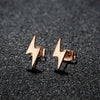 1Pair Stainless Steel Lightning Bolt Earrings Punk Thunder Earring for Men Women Daily Jewelry - Image 3