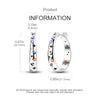 Colorful Cubic Zirconia Huggie Hoop Earrings in Flower Butterfly and Clover Designs - Image 66