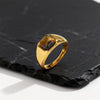 Gold Color Pinky Ring for Men Women,Stainless Steel Tiger Eye Stone Signet Ring,Dainty Chic Party Jewelry Gift - Image 2