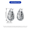 Openwork Leaf Pattern Hoop Earrings with Sculpted Detail - Image 50