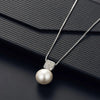 2 Pcs Imitation Pearl Pendant Women Necklace Earring Stud Set Silver Color Snake Chain Square Metal Full Crystal Jewelry Set - Image 3