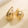 Silver Teardrop Earrings for Women Style Metal Texture Gold Plated Jewelry Gifts - Image 2
