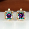 Square Stone Green Zircon Hoop Earrings Cute Female Crystal Birthstone Earrings Boho Gold Color Small Earrings For Women Jewelry - Image 18