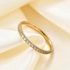 Full Small CZ Zircon Channel Setting Stainless Steel Engagement Rings for Women - Image 5