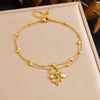 Stainless Steel Color Zircon Heart Double-layer Anklets For Women Foot Chains Jewelry Gift - Image 6