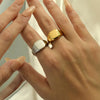 stainless steel all smooth Signet Rings for men Women Stylish wedding Jewelry Accessories gifts - Image 1