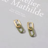 Gold Color Geometric Oval Rectangle Hoop Earrings For Women Zircon Wedding Jewelry Elegant Female Dangle Earings - Image 27