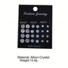 12 Pairs Set Stainless Steel Stud Earrings with Zircon Buds Round Earrings Unisex Jewelry Gifts - Image 2