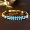 Charm Female Blue Zircon Stone Round Bracelet Cute Gold Color Adjustable Summer Wedding Jewelry For Women - Image 1