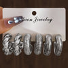 Chunky Gold-Tone Hoop Earring Set 6 Pairs - Image 8