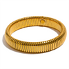 Stainless Steel Link Bangle with Rounded Profile in Gold-Tone or Silver-Tone - Image 15