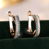 Female Green Zircon Stone Clip Earrings Charm Gold Color Wedding Jewelry For Women - Image 2