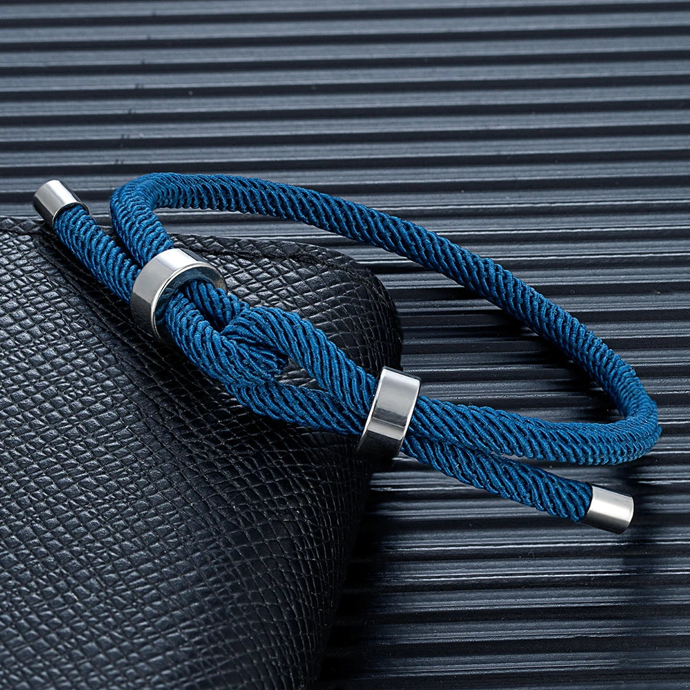Minimalist Men Women Adjustable 4MM Nautical Forever Knot Rope Bracelet For Lovers Dad Son Boyfriend Jewelry Gifts - Image 1