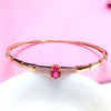 585 purple gold plated rose gold inlaid crystal ruby bracelet for women charm light wedding party jewelry - Image 1