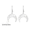 Crescent Goddess Black Birthstone Stainless Steel Earrings Triple Moon Wicca Pentagram Gothic Drop Earrings - Image 10