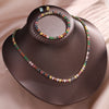 Round Cubic Zirconia Tennis Necklace and Earrings Bridal Jewelry Set - Image 20