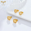 12 Pairs Set Golden Stainless Steel Flower Stud Earrings For Women Girls Ear Jewelry Gifts Bulk - Image 4