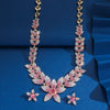 3PC Women's Flower Necklace Earrings Jewelry Set Elegant and High End Design, Suitable for Party and Festival - Image 2