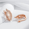 Crystal Flower Dangle Earrings for Women Rose Gold Color Zircon Daily Jewelry - Image 4