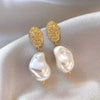 Retro Baroque Irregular Imitation Pearl Geometry Water Drop Earring for Women European American Jewelry Gift - Image 2