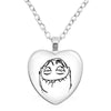 Rage Comic Necklace Derp Face Trollface Funny Meme Cartoon Glass Heart Shape Pendant Chain Necklace Charm Jewelry Collect Gift - Image 34
