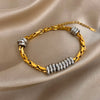 Greatera Light Twisted Steel Ball Gold Chain Bracelet Charm Two Tone Unique Artistic Men Women Bangle - Image 12