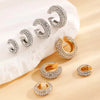 C Shaped Crystal Ear Cuff in Gold Tone and Silver Tone - Image 4