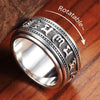 Thai Silver Craft Mens Rings Rotable Stereoscopic Embossed Design Vintage Glossy Six-character Mantra Domineering Jewelry - Image 4