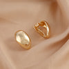 Oval Glossy Metal Clip-On Earrings in Gold-Tone or Silver-Tone - Image 11