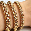Stainless Steel Polished Pvd Gold Plating Wheat Chain Bracelet For Men Jewelry 6mm 7mm 8mm Thick Braided Wrist Bracelet - Image 1