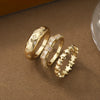 3PCS Star Shaped Synthetic Zirconia Bow Multi Layer Ring Women's Banquet Party Jewelry Accessories Gifts - Image 3