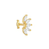 1PC Silver Horse Eye Zircon Crown Tassel Puncture Thread Flat Earring For Women Long Cartilage Chain - Image 28