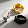 Stainless Steel Rectangular Signet Ring For Men Finger Jewelry Accessories - Image 1