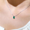 Emerald Crystal Zircon Waterdrop Charm Pendant Necklace for Women Charms Green Rhinestone Female Vintage Jewelry - Image 2