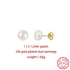 Orsa Jewels Minimalism 1 Pair Freshwater Pearl Ear Stud Pearls Stud Earrings Silver Round Pearl Ear Stud - Image 31