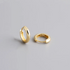 Silver Minimalist Matte Gothic Unisex Huggies Ear Hoop Earrings for Women Men Piercing Ear Buckle Jewelry - Image 16