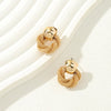 Gold Plated Woven Knot Earrings Vintage Statement Hoop Earrings for Women Party Jewelry - Image 5