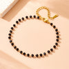316L Stainless Concise Steel Black Glass Stone Necklace Bracelet Suit For Womens TrendNon-fading jewelry Set - Image 12