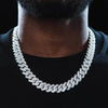 Hip Hop Shiny 15MM Cuban Link Chain Necklace Women Men Silver Color Rhinestone Iced Out Cuban Chain Punk Jewelry Necklace Gift - Image 2