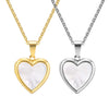 Women's Dainty Locket Heart Pendant Necklaces, Openable Shell Pendants, Gold Color Stainless Steel Shell Photo Frame Necklace - Image 6