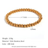 Gold Plated Silver Color Elastic Beads Bracelets Bangles For Woman Stainless Steel Beaded Chain Bracelet - Image 13