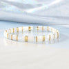 Tile Bead Stretch Bracelet in Multiple Color Patterns - Image 3