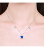 Modian 925 Sterling Silver Square Blue Zircon Capricornus Necklace Pendant Charm Birthstone Fine Jewelry For Women Gift
