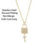 Sense Light Zircon Crystal Lock Key Pendant Stainless Steel Necklaces For Women Sexy Party Neck Chain Jewelry - Image 2