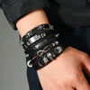 Bracelet Viking Bracelet For Men Hand Bracelets Woven Skull Hand Jewelry Adjustable Leather Set viking man bracelet - Image 5